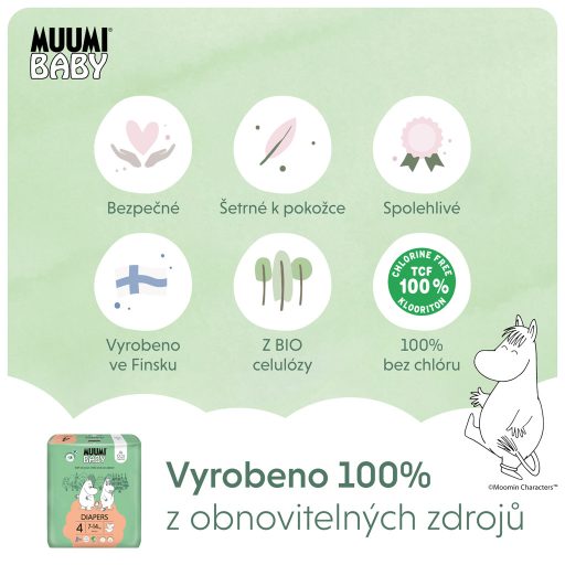 MUUMI Baby 4 Maxi 7-14 kg (138 db), havi csomag eco pelenka