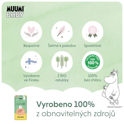 MUUMI Baby 6 Junior 12–24 kg (54 db), öko pelenkák