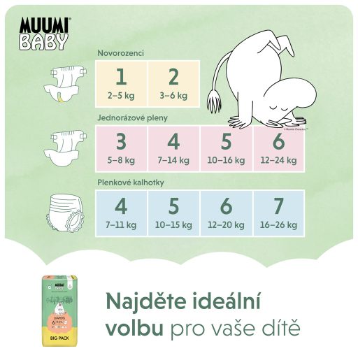 MUUMI Baby 6 Junior 12–24 kg (54 db), öko pelenkák