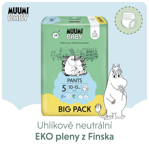 MUUMI Baby Pants 5 Maxi+ 10-15 kg (54 db), nadrág pelenka eco