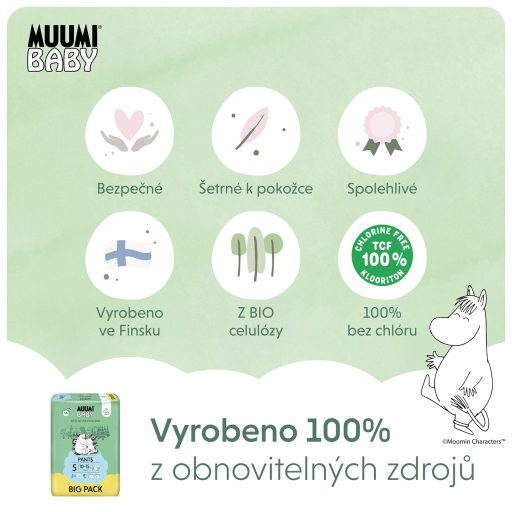 MUUMI Baby Pants 5 Maxi+ 10-15 kg (54 db), nadrág pelenka eco