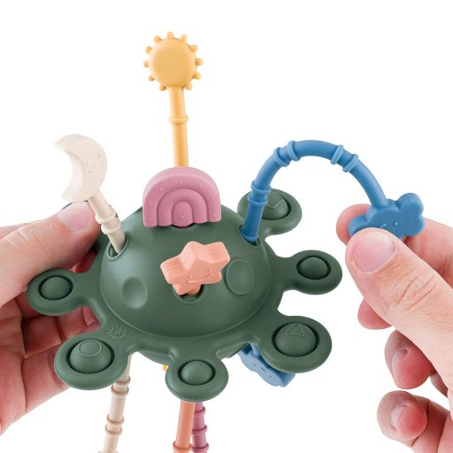 Petite&Mars Szilikon érzékszervi játék Crazy Planet Misty Green 10m+