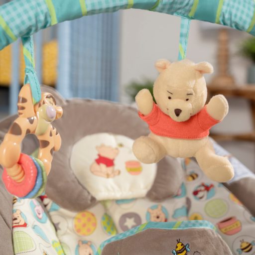 BRIGHT STARTS Rezgő pihenőszék dallamokkal Winnie the Pooh Dots & Hunny 0 hó+,  9 kg-ig