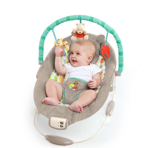 BRIGHT STARTS Rezgő pihenőszék dallamokkal Winnie the Pooh Dots & Hunny 0 hó+,  9 kg-ig