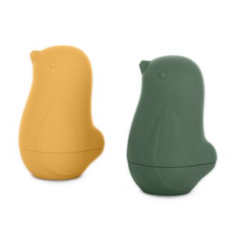   PETITE&MARS Szilikon fürdőjáték Love birds Ochre Green 6hó+