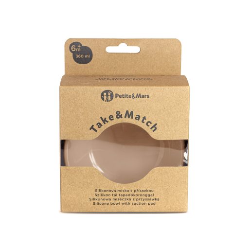 PETITE&MARS Szilikon tál tapadókoronggal TAKE&MATCH Desert Sand 6m+