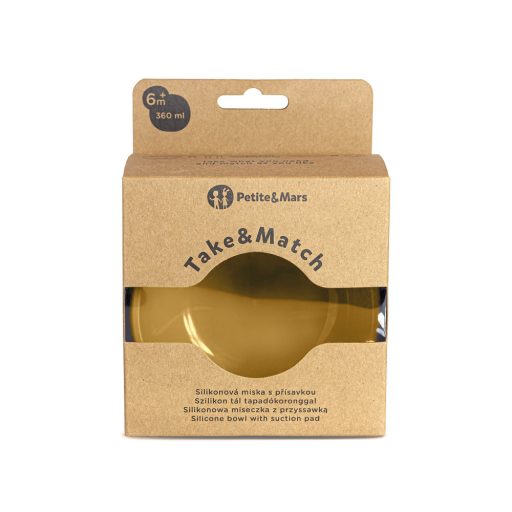 PETITE&MARS Szilikon tál tapadókoronggal TAKE&MATCH Intense Ochre 6m+