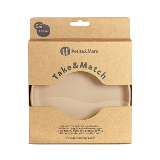 PETITE&MARS  Szilikon tányér tapadókoronggal TAKE&MATCH Desert Sand 6m+