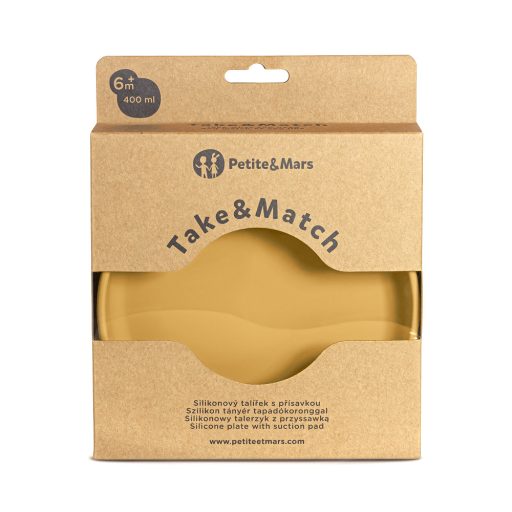 PETITE&MARS  Szilikon tányér tapadókoronggal TAKE&MATCH Intense Ochre 6m+