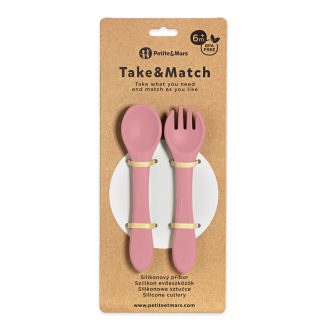   PETITE&MARS Szilikon evőeszközök TAKE&MATCH Dusty Rose 6m+