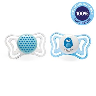   CHICCO Cumisüveg Physio Light szilikon 2-6h fiú - pöttyös/pingvin 2 db