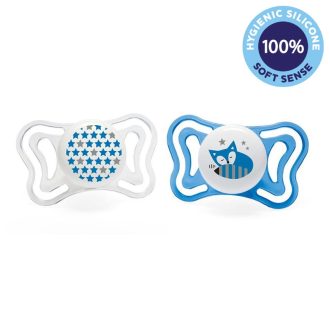   CHICCO Physio Light szilikon cumi 6-16 hónapos fiú - csillagok/róka 2 db