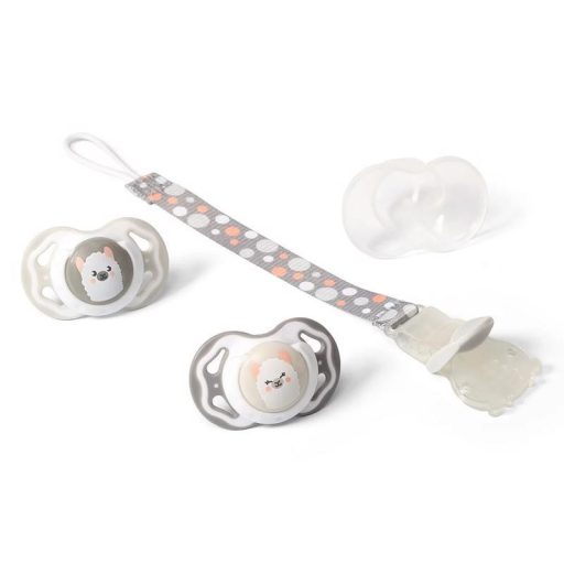 BABYONO Cumisüveg klip szürke/narancssárga 0m+