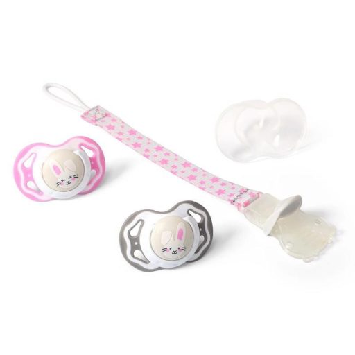 BABYONO Cumisüveg klip rózsaszín 0m+