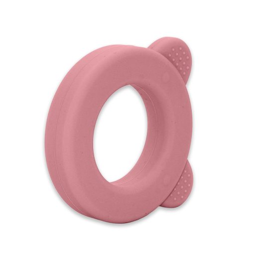 PETITE&MARS Beary Szilikon rágóka csörgővel Dusty Rose 0m+