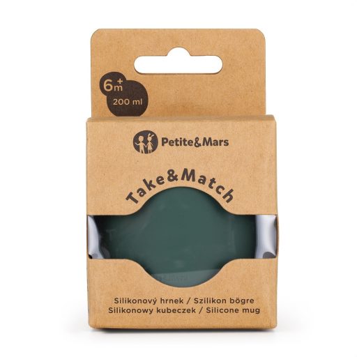 PETITE&MARS Szilikon bögre Take&Match Misty Green 6m+