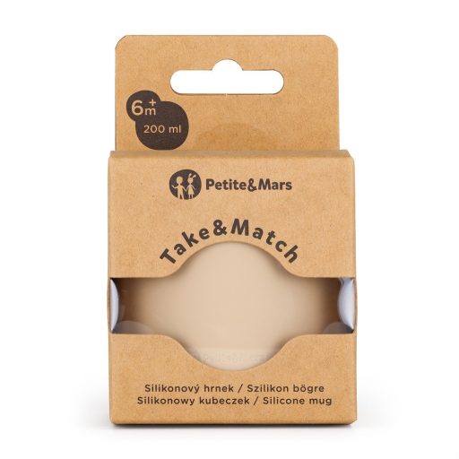 PETITE&MARS Szilikon bögre Take&Match Desert Sand 6m+