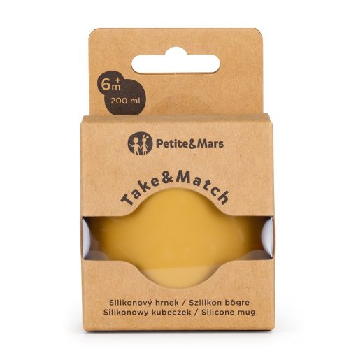 PETITE&MARS Szilikon bögre Take&Match Intense Ochre 6m+
