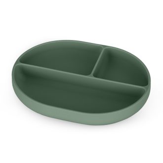   PETITE&MARS Szilikon osztott tányér, ovális Take&Match Misty Green 6m+