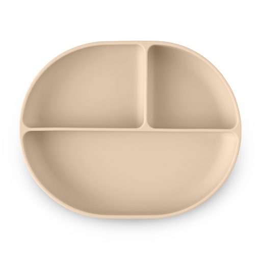PETITE&MARS Szilikon osztott tányér, ovális Take&Match Desert Sand 6m+