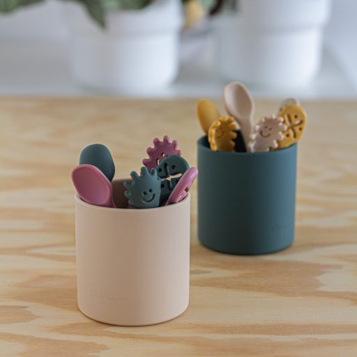 PETITE&MARS Szilikon gyakorló kanál szett 3 db Take&Match Desert Sand 6m+
