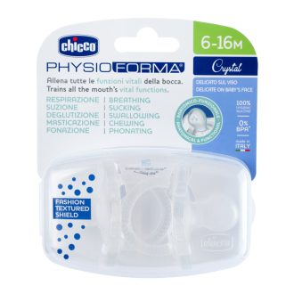 CHICCO Physio Luxe teljesen szilikon cumi 6-12m crystal 2 db