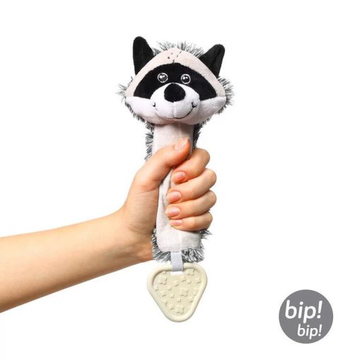 BABYONO Sípoló játék rágókával mosómedve Rocky 25x11 cm