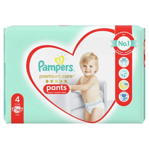PAMPERS Premium Care Pants Bugyipelenka egyszer használatos 4 (9-15 kg) 38 db
