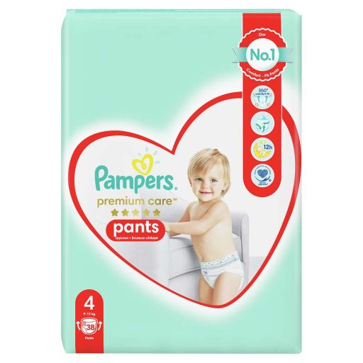 PAMPERS Premium Care Pants Bugyipelenka egyszer használatos 4 (9-15 kg) 38 db