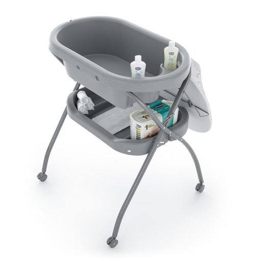 PETITE&MARS Pelenkázó állvány káddal Spa 3in1 Grey