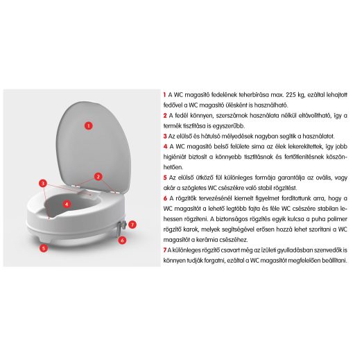 Meyra Easy-Clip fedeles WC magasító 10 cm