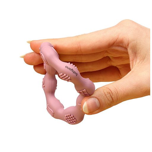 BABYONO Szilikon rágóka Karika rózsaszín