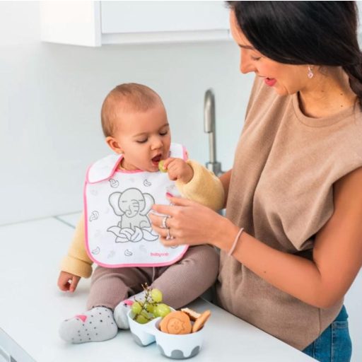 BABYONO Előke Frottír, közepes, vízálló elefánt 6hó+