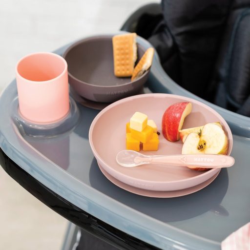 NATTOU Szilikon étkészlet 4 db-os homok-zöld BPA mentes