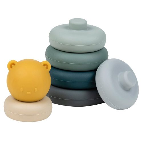 NATTOU Szilikon építőjáték piramis Green 16 cm