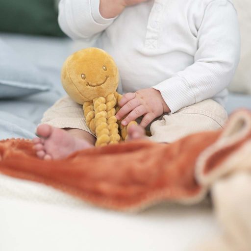 NATTOU Első játék babáknak, a polip PIU PIU Lapidou okkerszínű 0m+