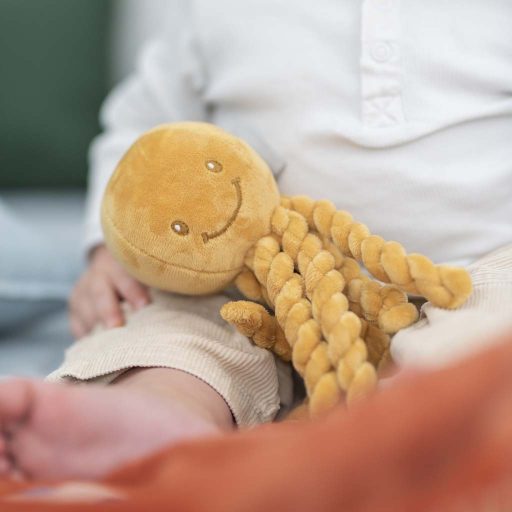 NATTOU Első játék babáknak, a polip PIU PIU Lapidou okkerszínű 0m+