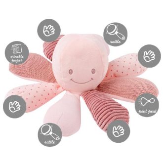 NATTOU Fejlesztő játék polip 8 aktivitás Lapidou pink