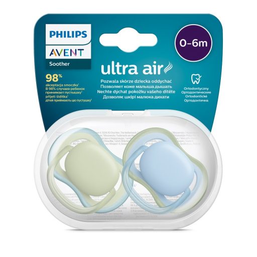Philips AVENT SCF085/21 Játszócumi Ultra air neutral 0-6hó fiús kék, 2db
