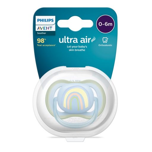 Philips AVENT SCF086/03 játszócumi Ultra air Mintás 0-6hó szivárvány, 1db