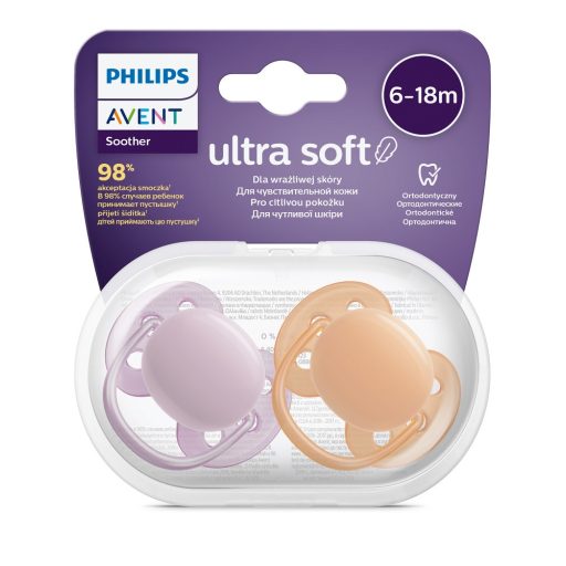 Philips AVENT SCF091/33 Játszócumi Ultrasoft Premium neutral 6-18hó lányos, 2 db