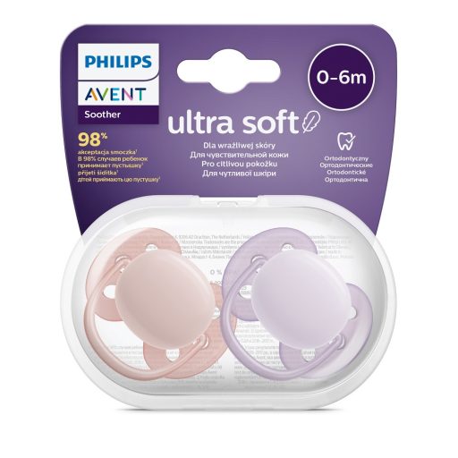 Philips AVENT SCF091/31 Játszócumi Ultrasoft Premium neutral 0-6hó lányos, 2 db