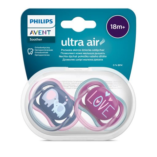 Philips AVENT SCF349/22 játszócumi Ultra air 18hó+ lányos (elefánt), 2db