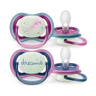  Philips AVENT SCF376/14 Játszócumi Ultra air éjszakai 6-18hó lányos, 2db