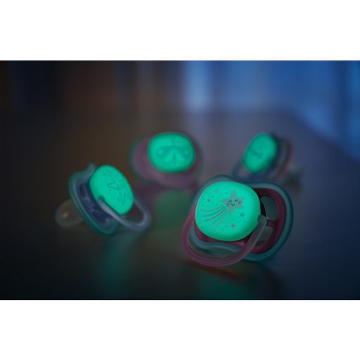 Philips AVENT SCF376/14 Játszócumi Ultra air éjszakai 6-18hó lányos, 2db