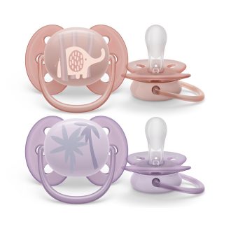   Philips AVENT SCF091/09 Játszócumi Ultrasoft Premium Állat 0-6hó lányos, 2 db