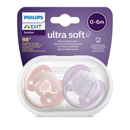 Philips AVENT SCF091/09 Játszócumi Ultrasoft Premium Állat 0-6hó lányos, 2 db