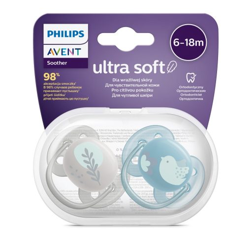 Philips AVENT SCF091/15 Játszócumi Ultrasoft Premium Állat 6-18hó fiús, 2 db