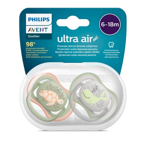 Philips AVENT SCF085/60 Játszócumi Ultra air Mintás 6-18hó fiús ( tenger), 2 db