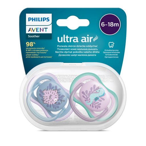 Philips AVENT SCF085/61 Játszócumi Ultra air Mintás 6-18hó lányos (tenger), 2db